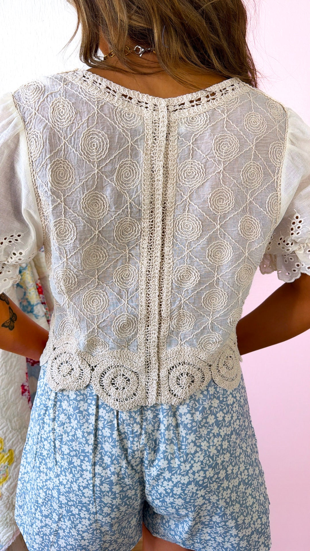 Betsey Eyelet Top, Natural