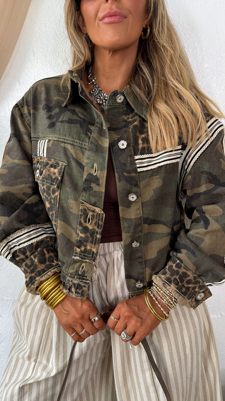 Raw Edgy Camo Jacket, Olive