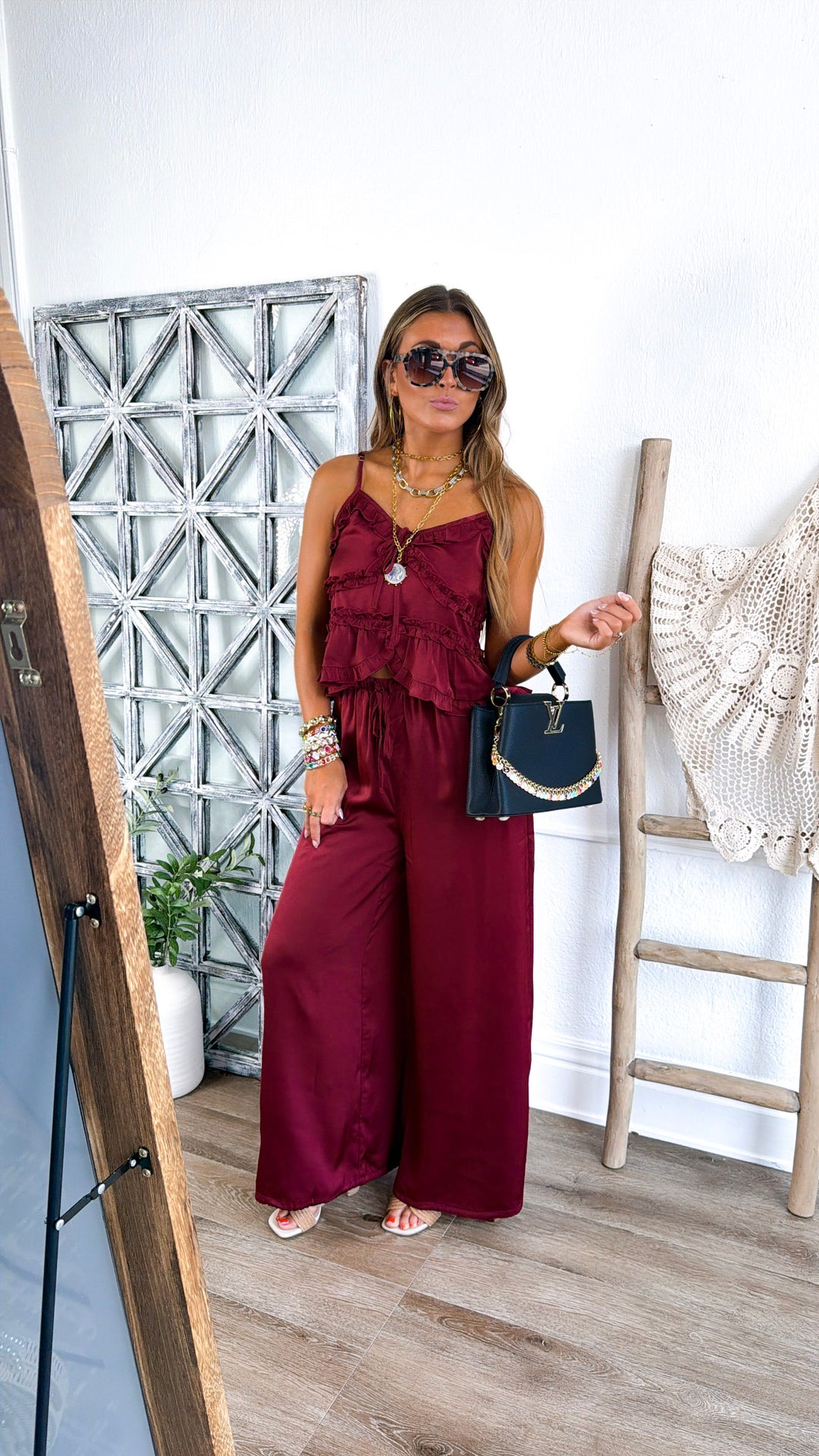 Cranberry Dreams Two Piece Set, Burgundy