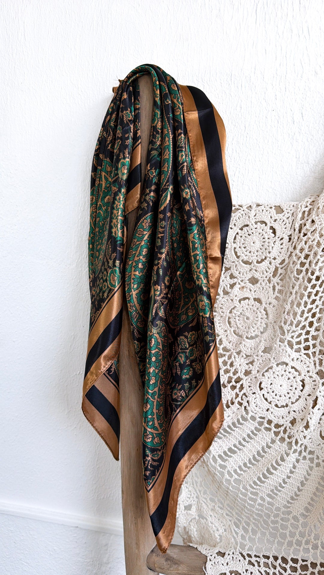 Multi Paisley Bandana, Green/Brown