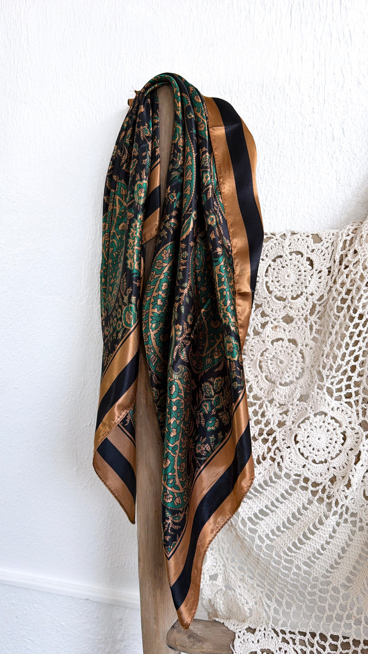 Multi Paisley Bandana, Green/Brown