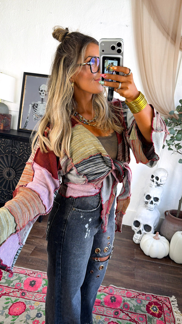 Yellow Springs Patch Cardigan, Powder Brick