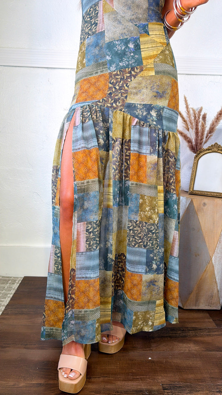 Golden Willow Maxi Dress, Midnight