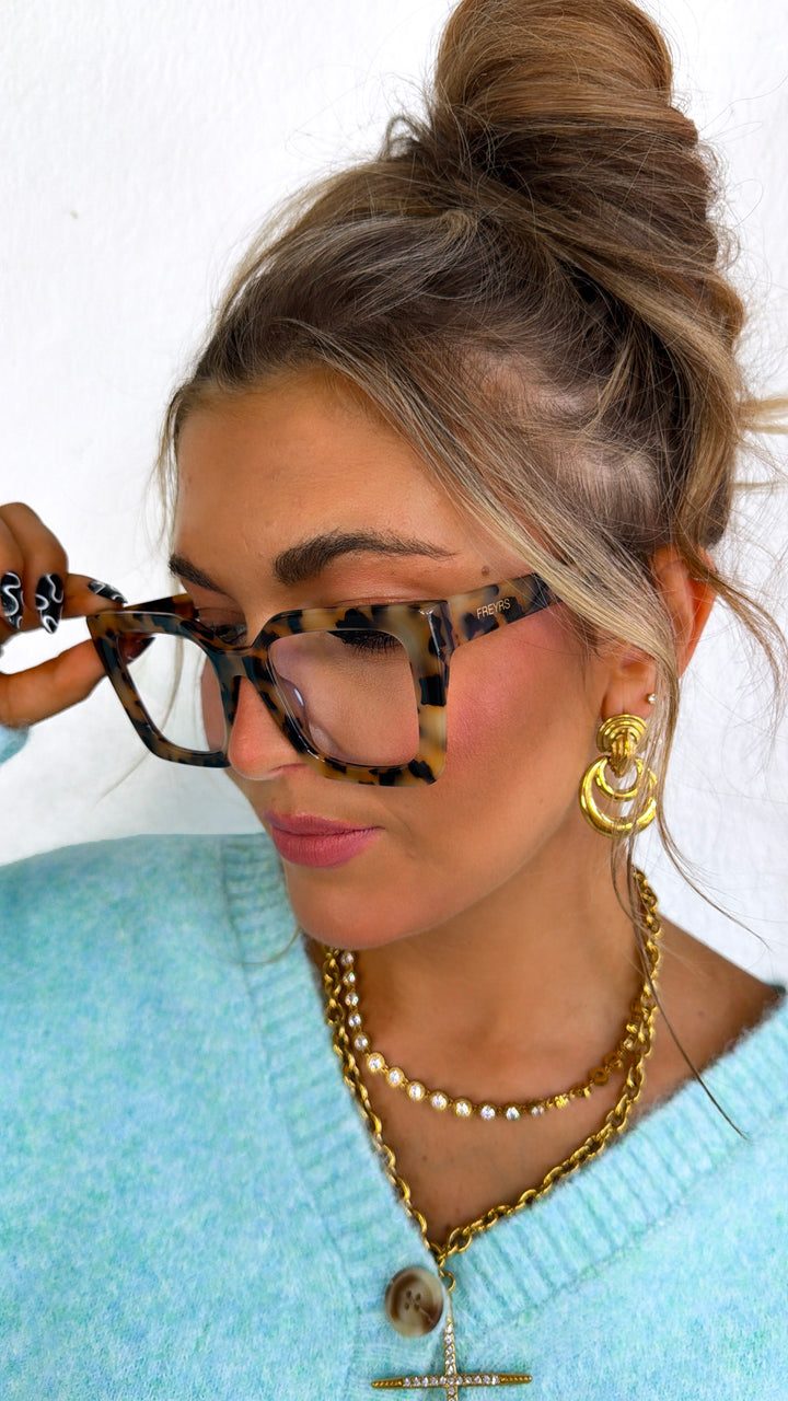 FREYRS: Coco Blue Light Readers Eyeglasses | Milky Tortoise / Blue Light