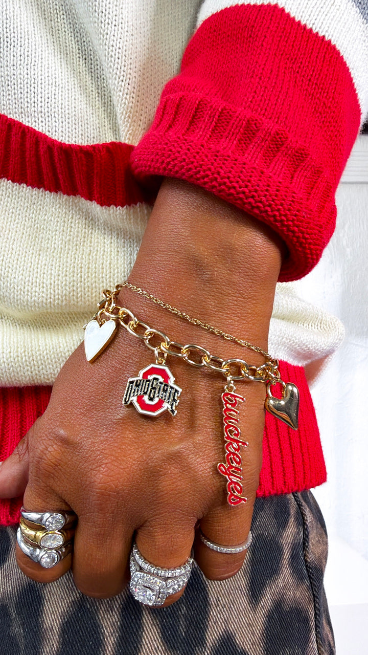 Iconic Football Charm Bracelet, Gold