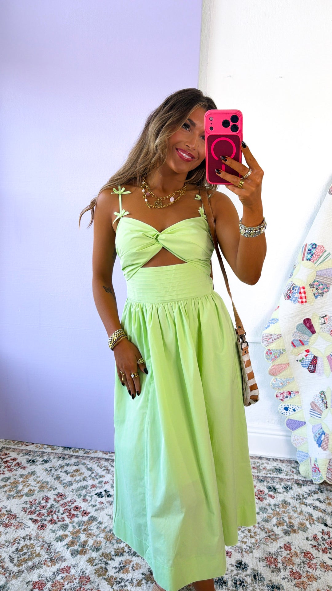 Sunburst Garden Maxi Dress, Lime Light