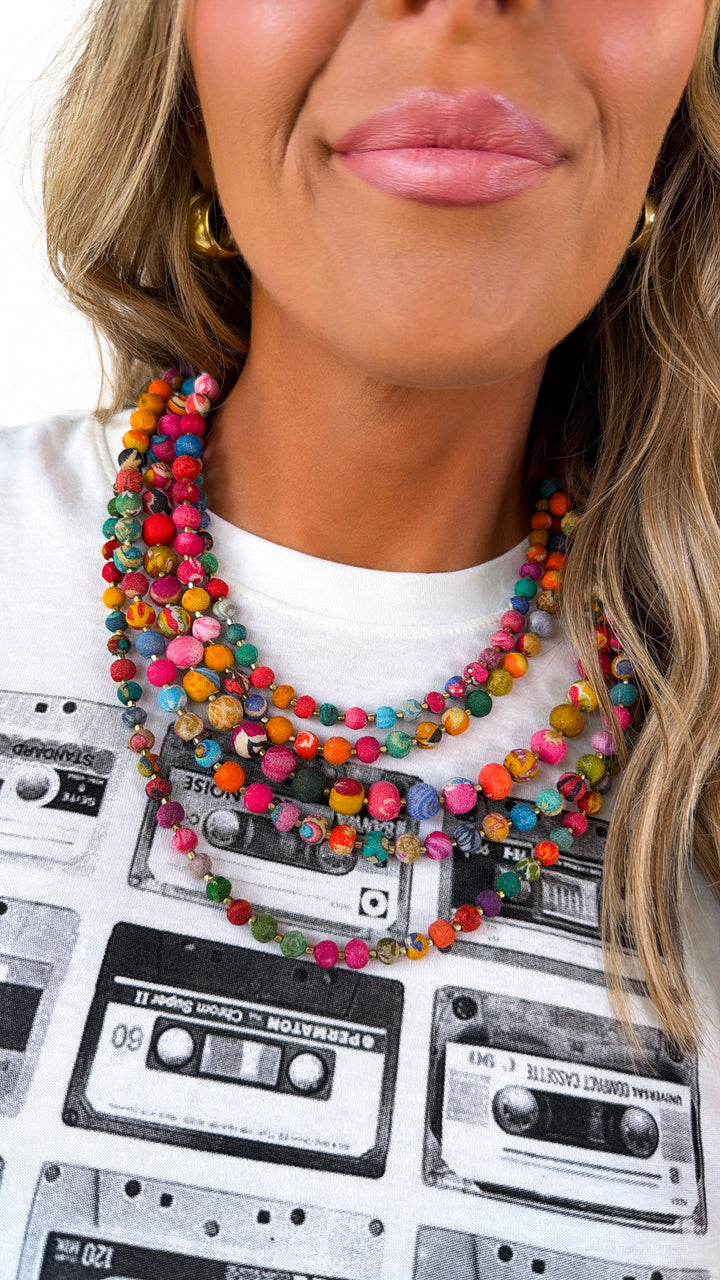 Intertwining Beaded Necklace, Multi