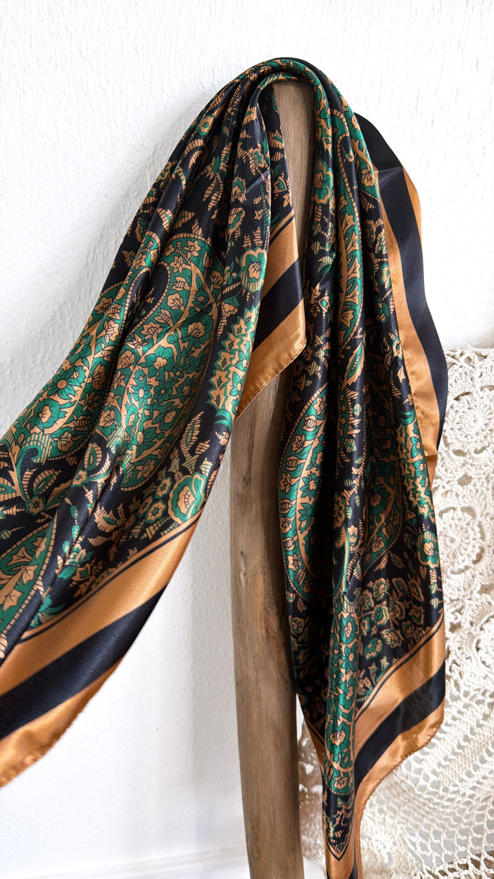 Multi Paisley Bandana, Green/Brown