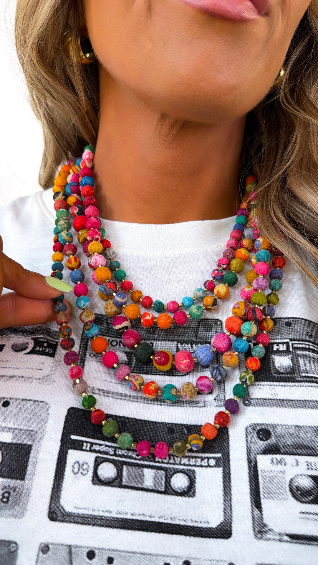 Intertwining Beaded Necklace, Multi