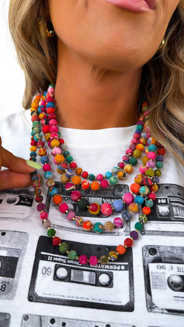 Intertwining Beaded Necklace, Multi