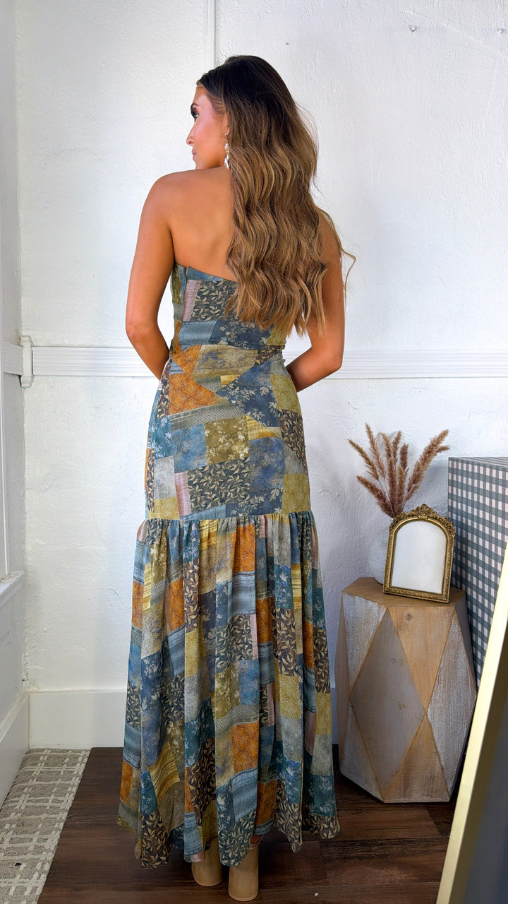 Golden Willow Maxi Dress, Midnight