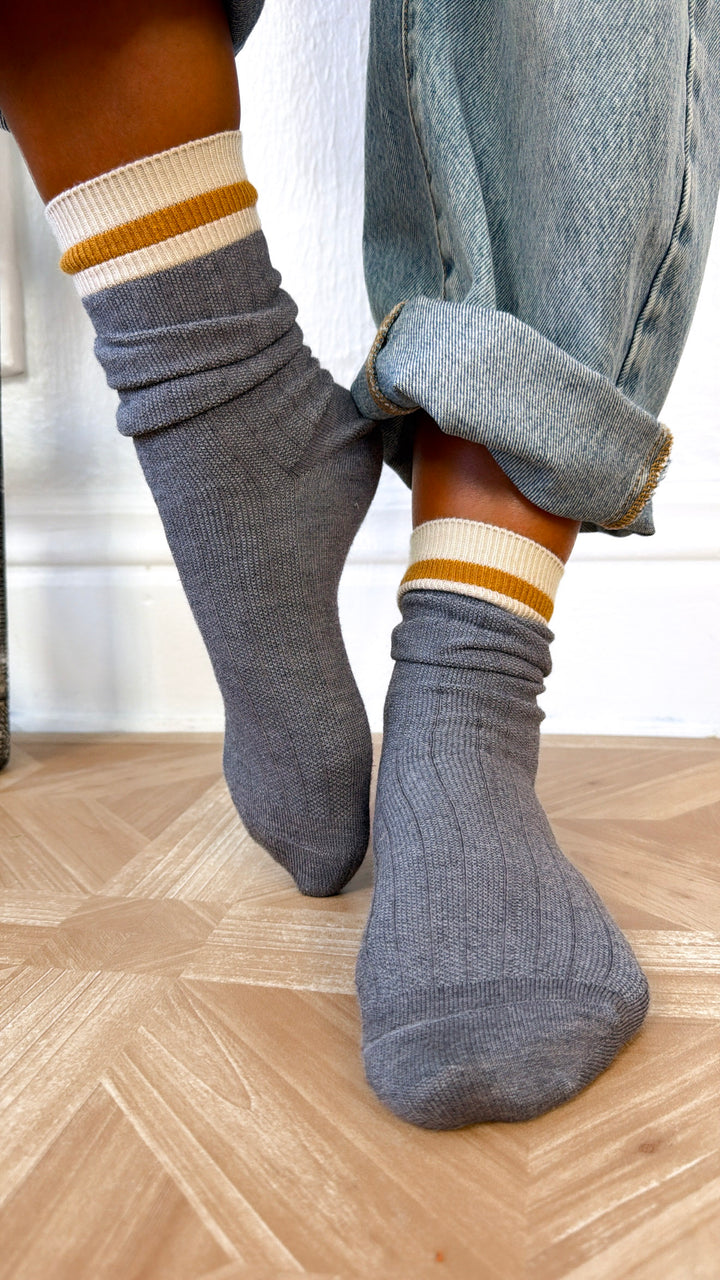 Colorblock Socks, Grey