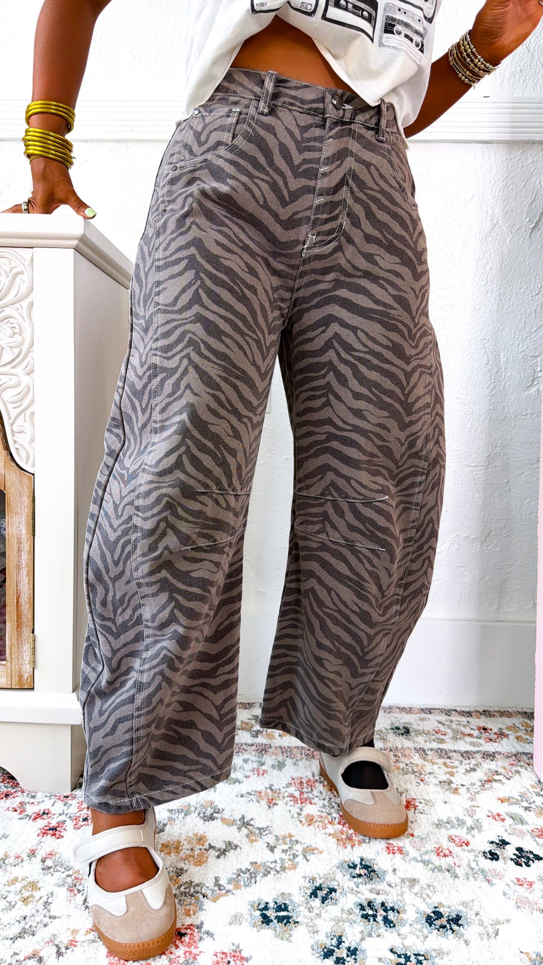 Gallery Girl Barrel Pants, Zebra