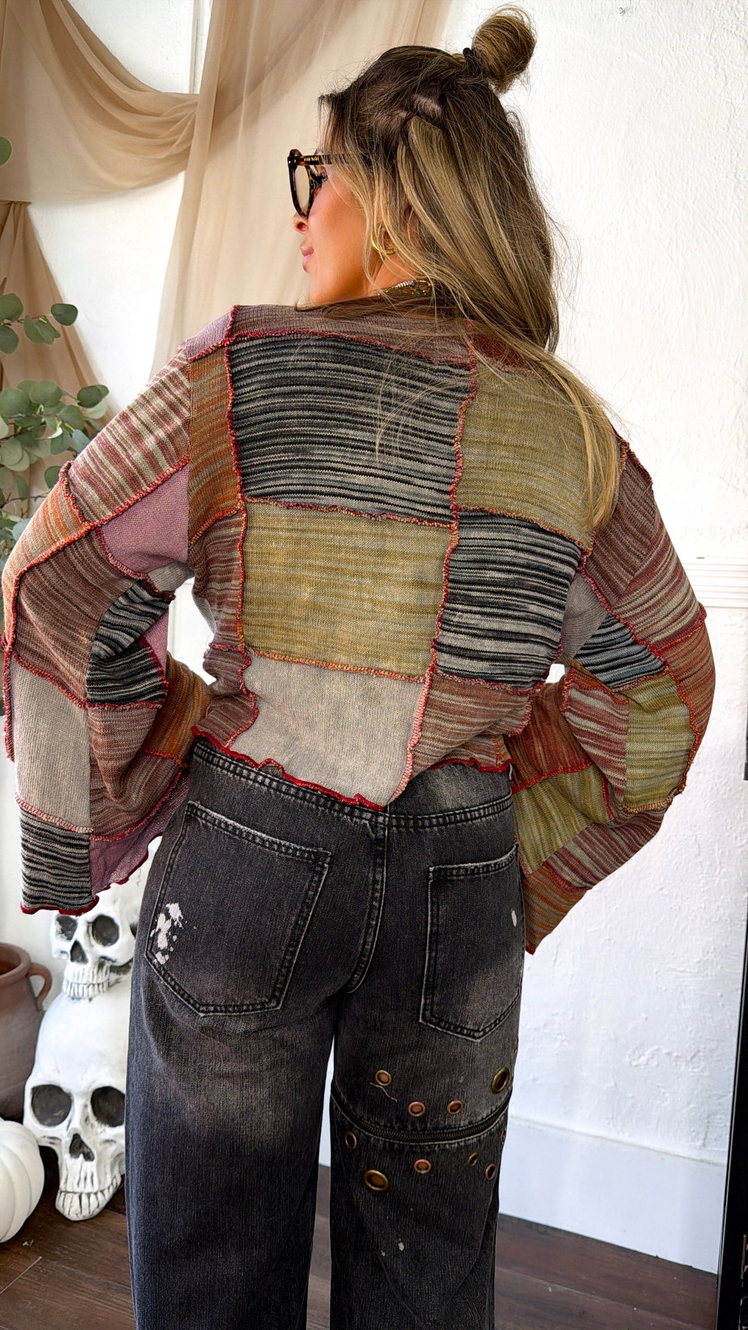 Yellow Springs Patch Cardigan, Powder Brick