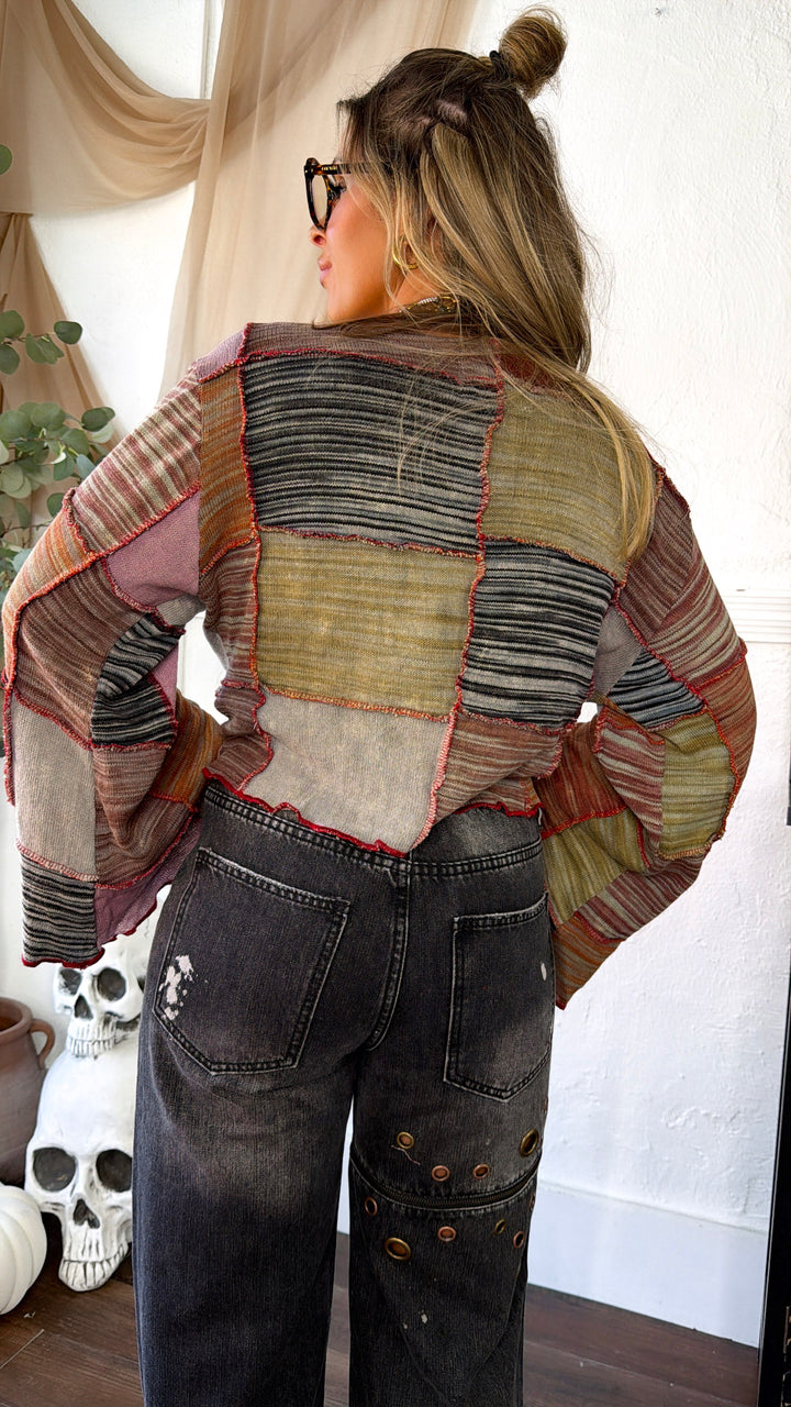 Yellow Springs Patch Cardigan, Powder Brick