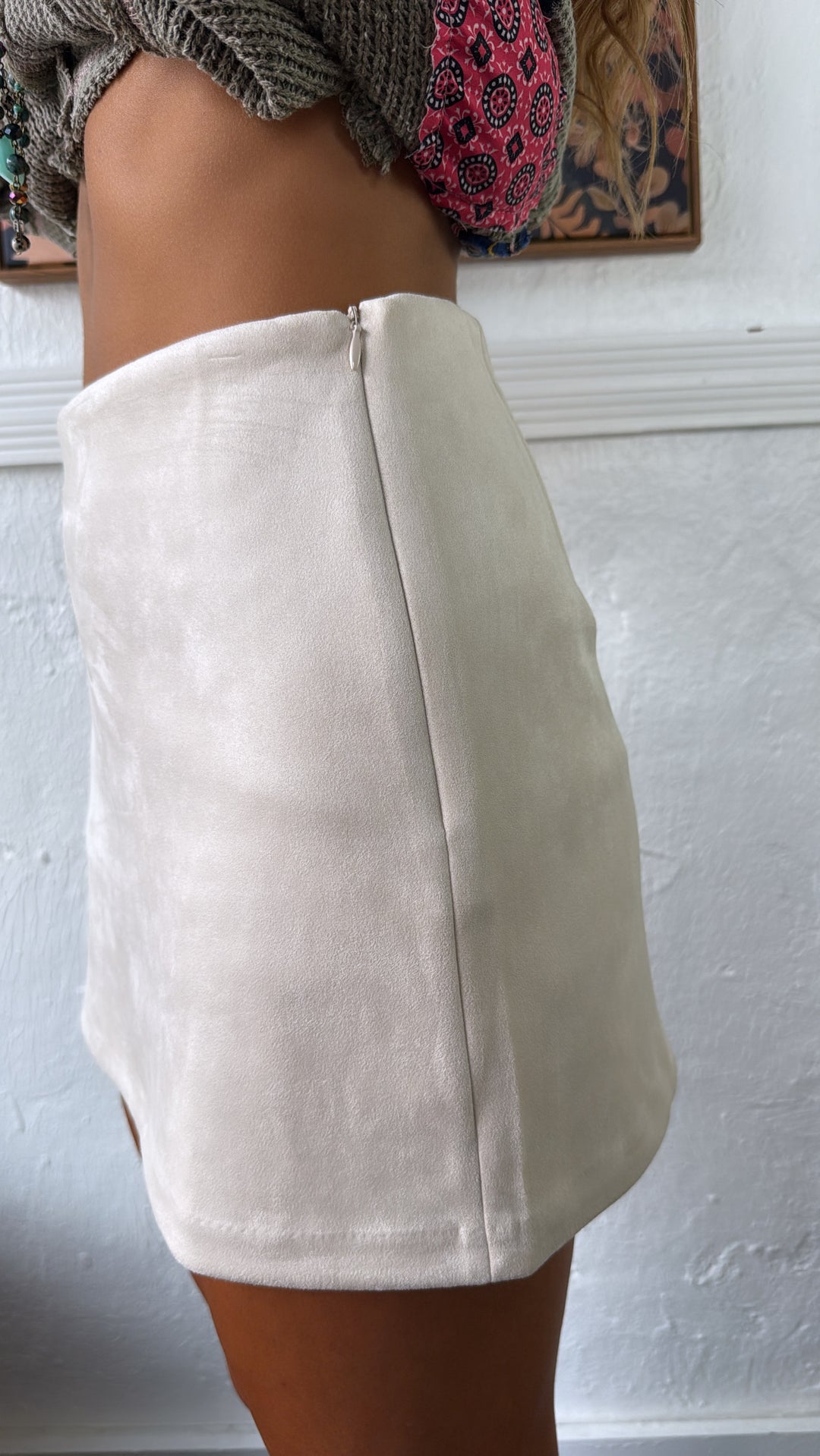 Willow Dust Mini Skirt, Ecru