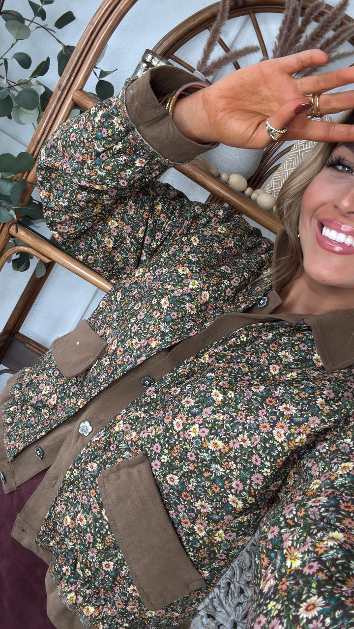 Garden Of Us Jacket, Chocolate Floral