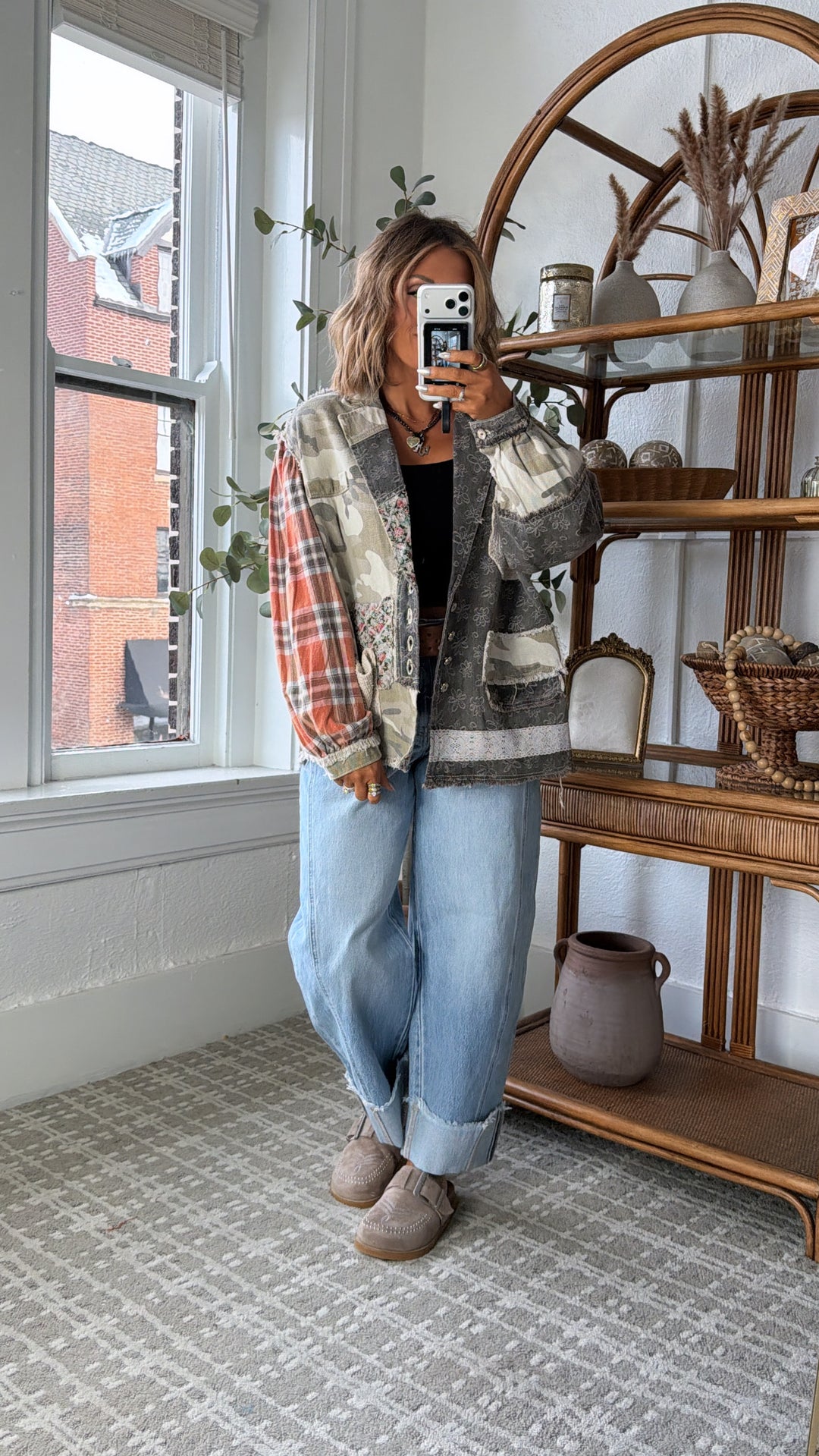 Camo Petal Jacket, Black