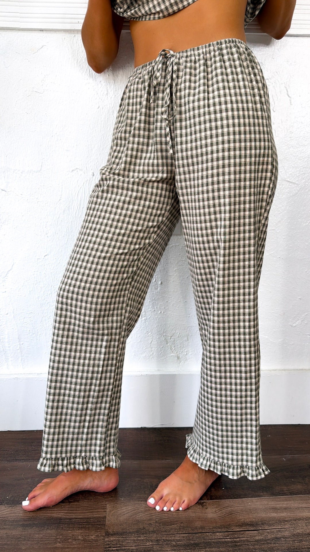 Romey Two Piece Set, Olive/Taupe Plaid