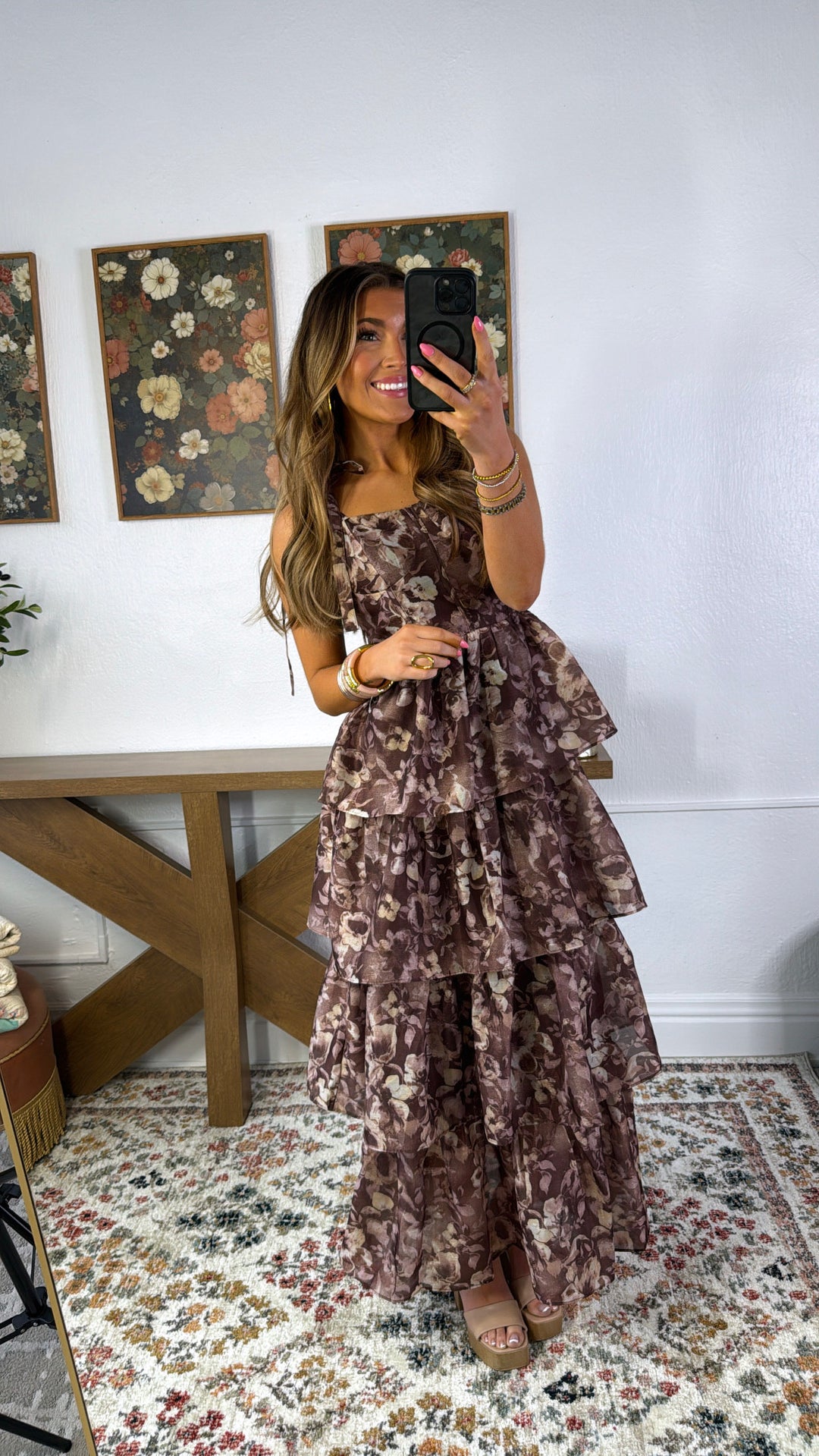 The Aurelia Maxi Dress, Burgundy Multi