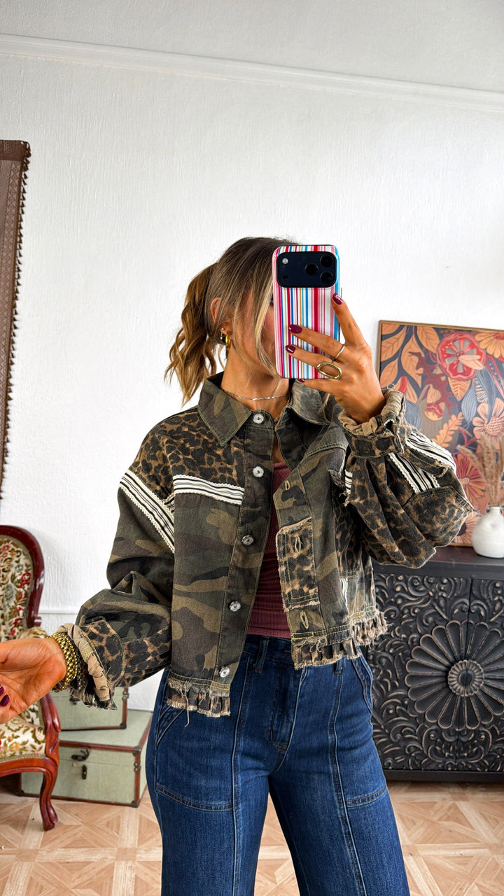 Raw Edgy Camo Jacket, Olive