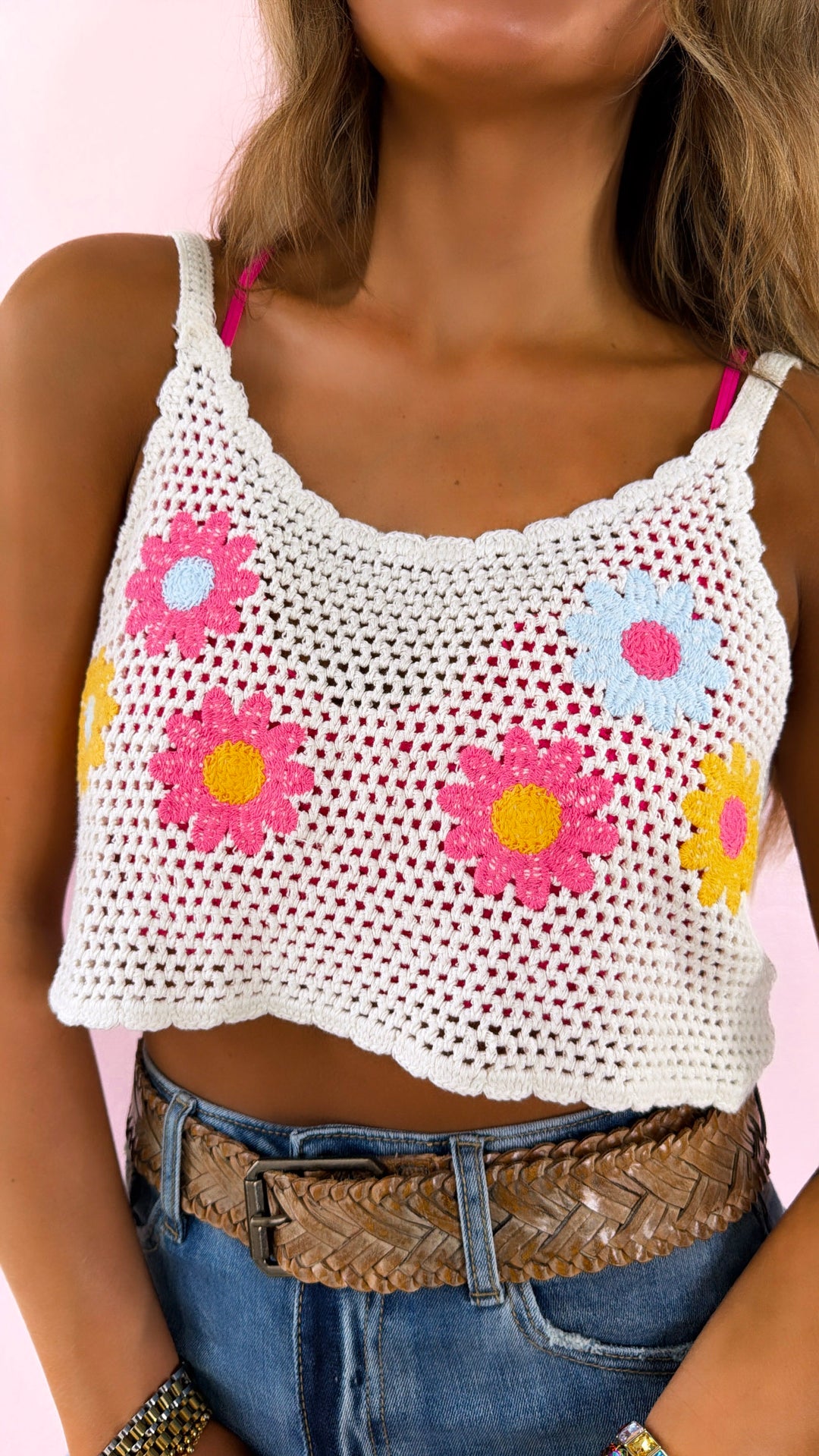 Garden Gate Tank, Ivory Multi