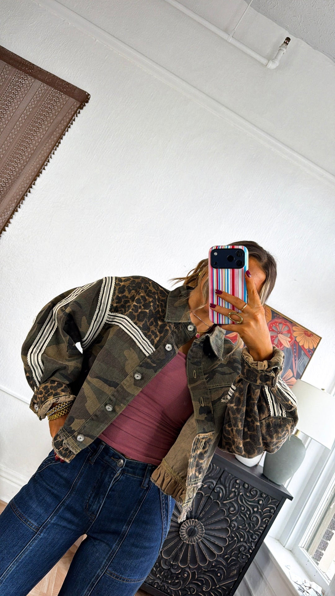 Raw Edgy Camo Jacket, Olive