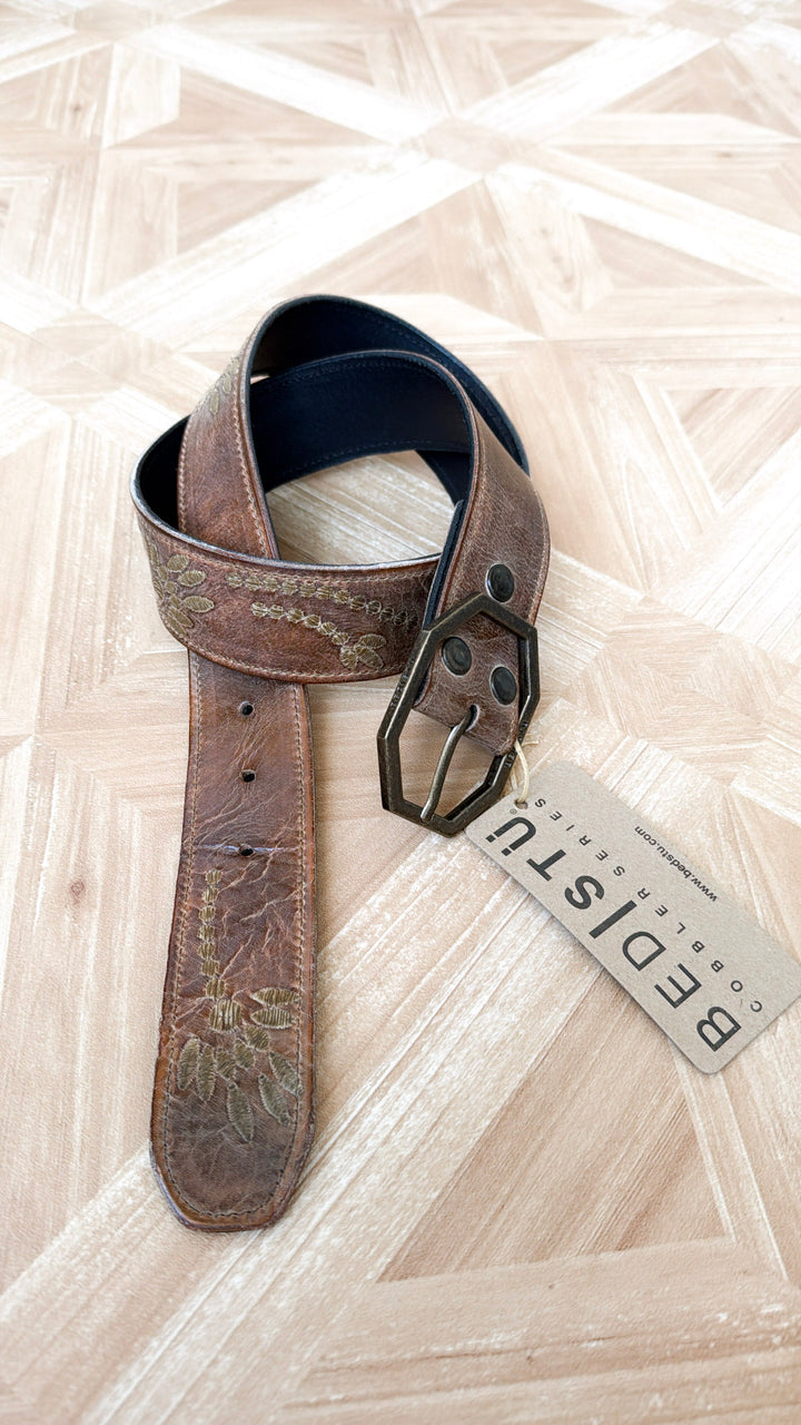 Mohawk Leather Belt, Tan Rustic