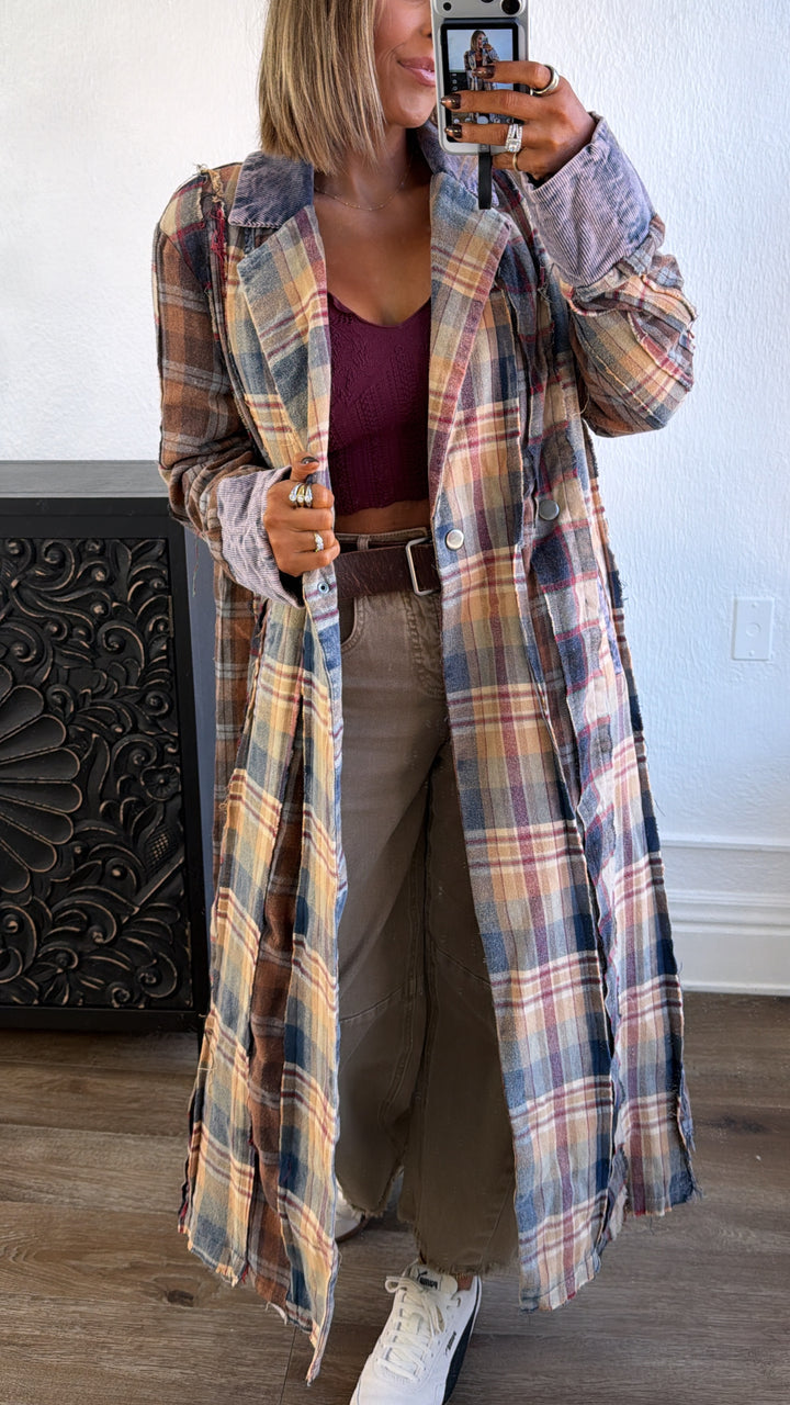 Stop & Stare Washed Plaid Jacket