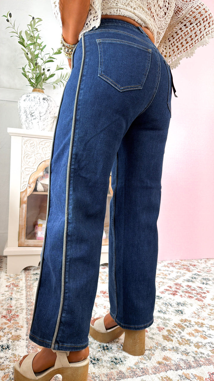 Stephan Barrel Curve Jeans, Dark