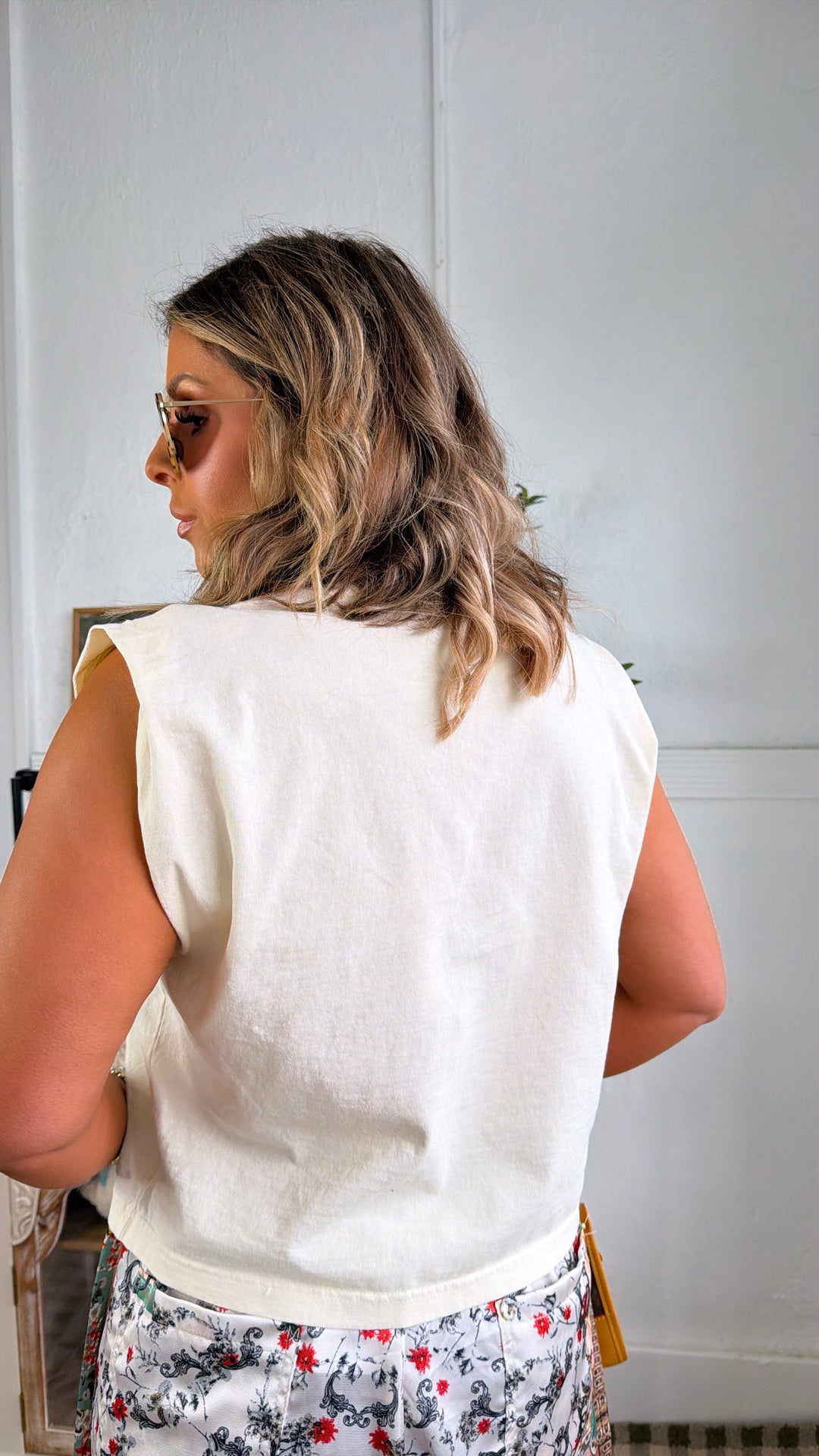 Smoke Show Muscle Tank, Cream