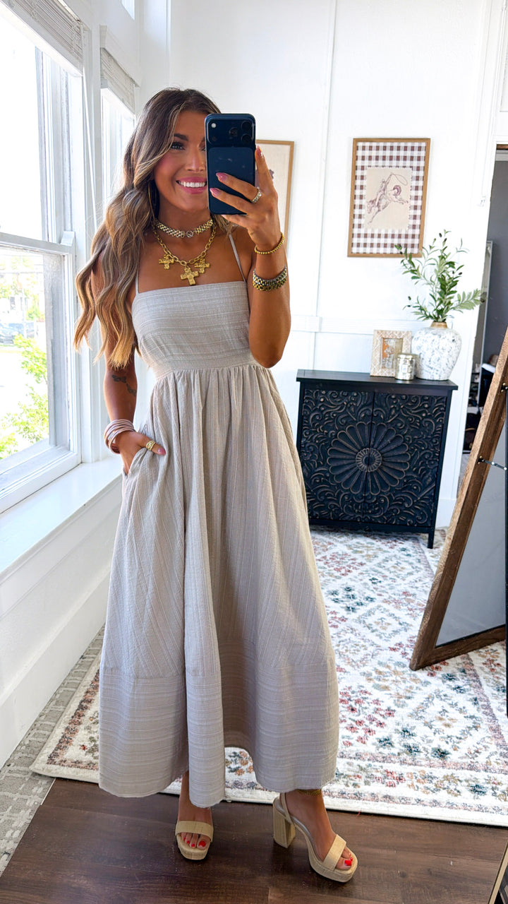 Dorothea Midi Dress, Sand
