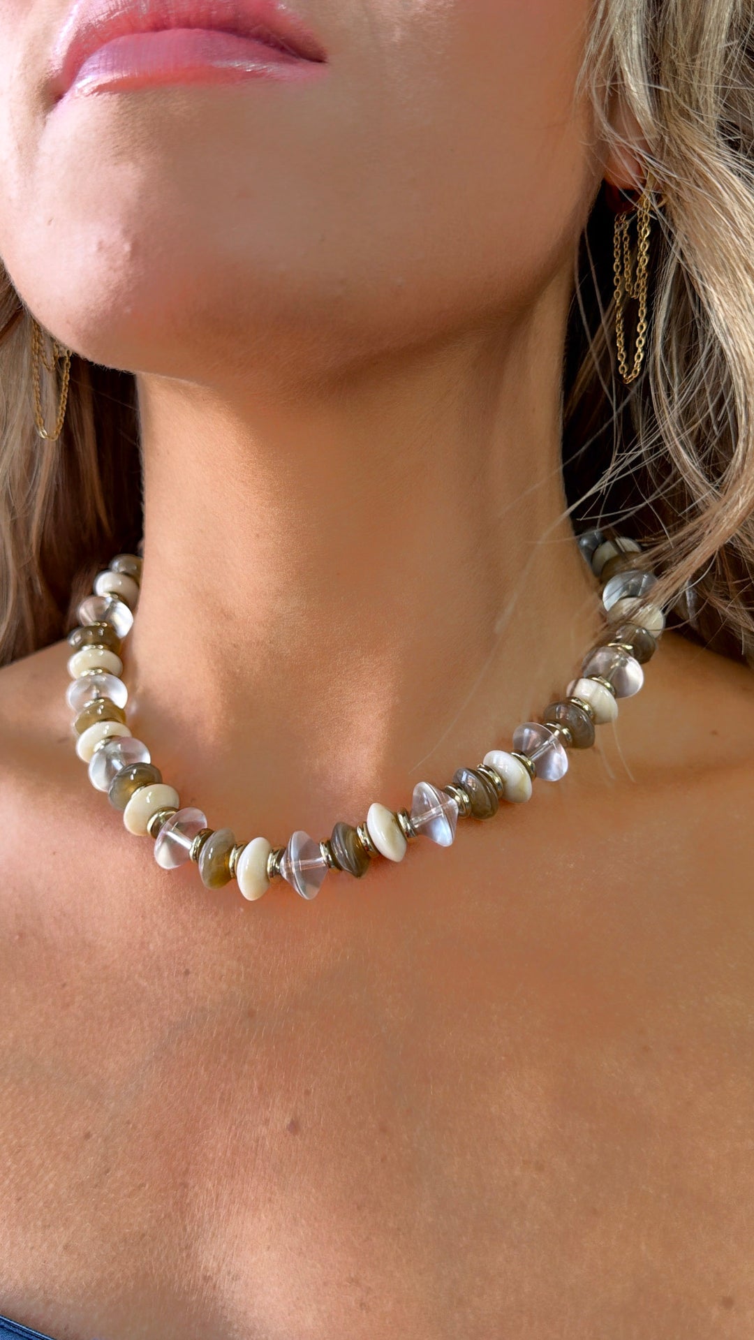 Cream Pop Beaded Necklace