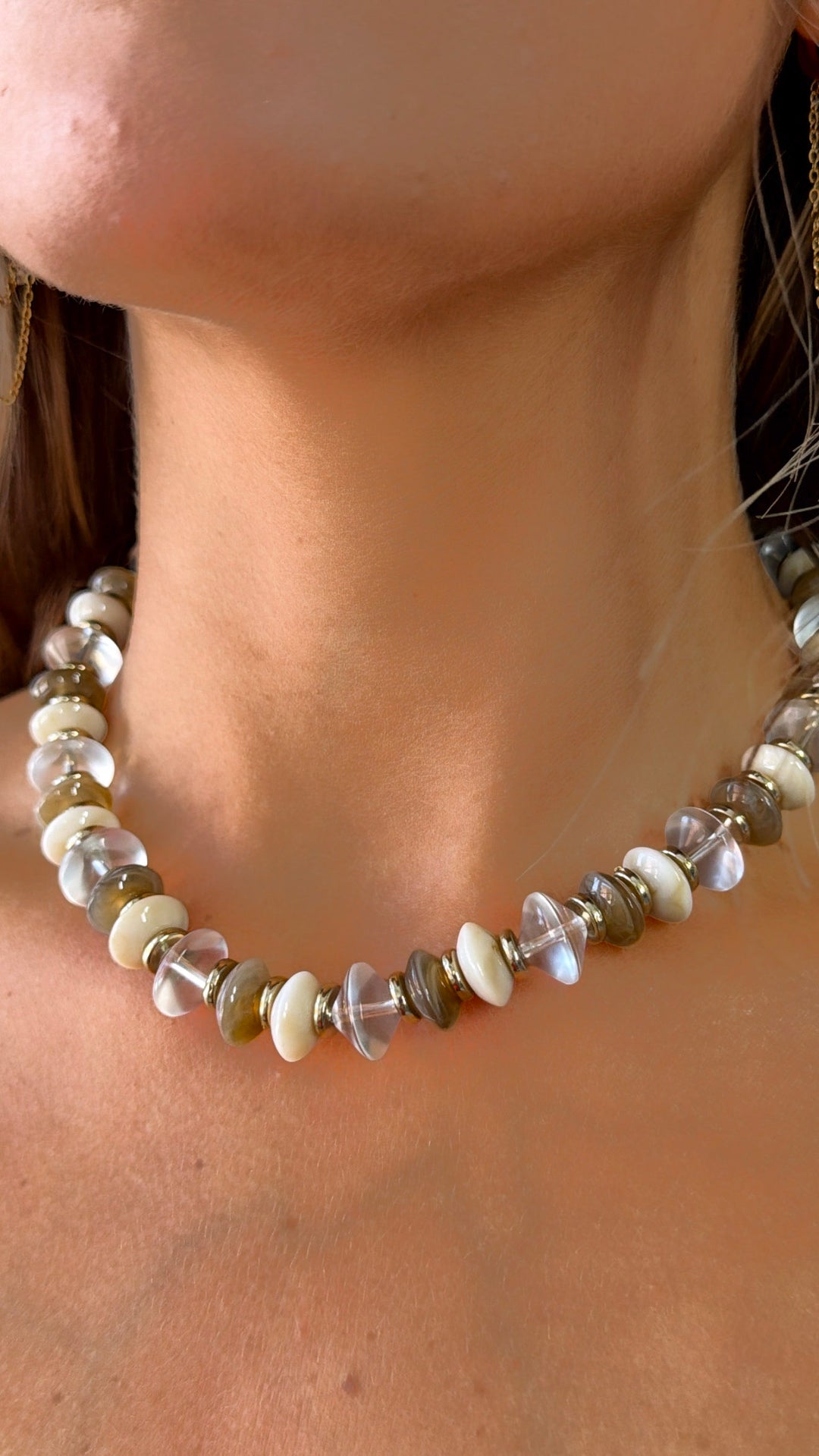 Cream Pop Beaded Necklace