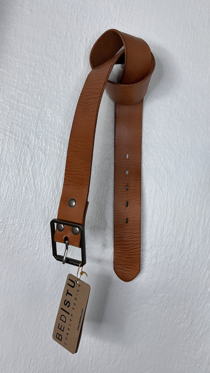 Hobo Leather Belt, Tan Rustic