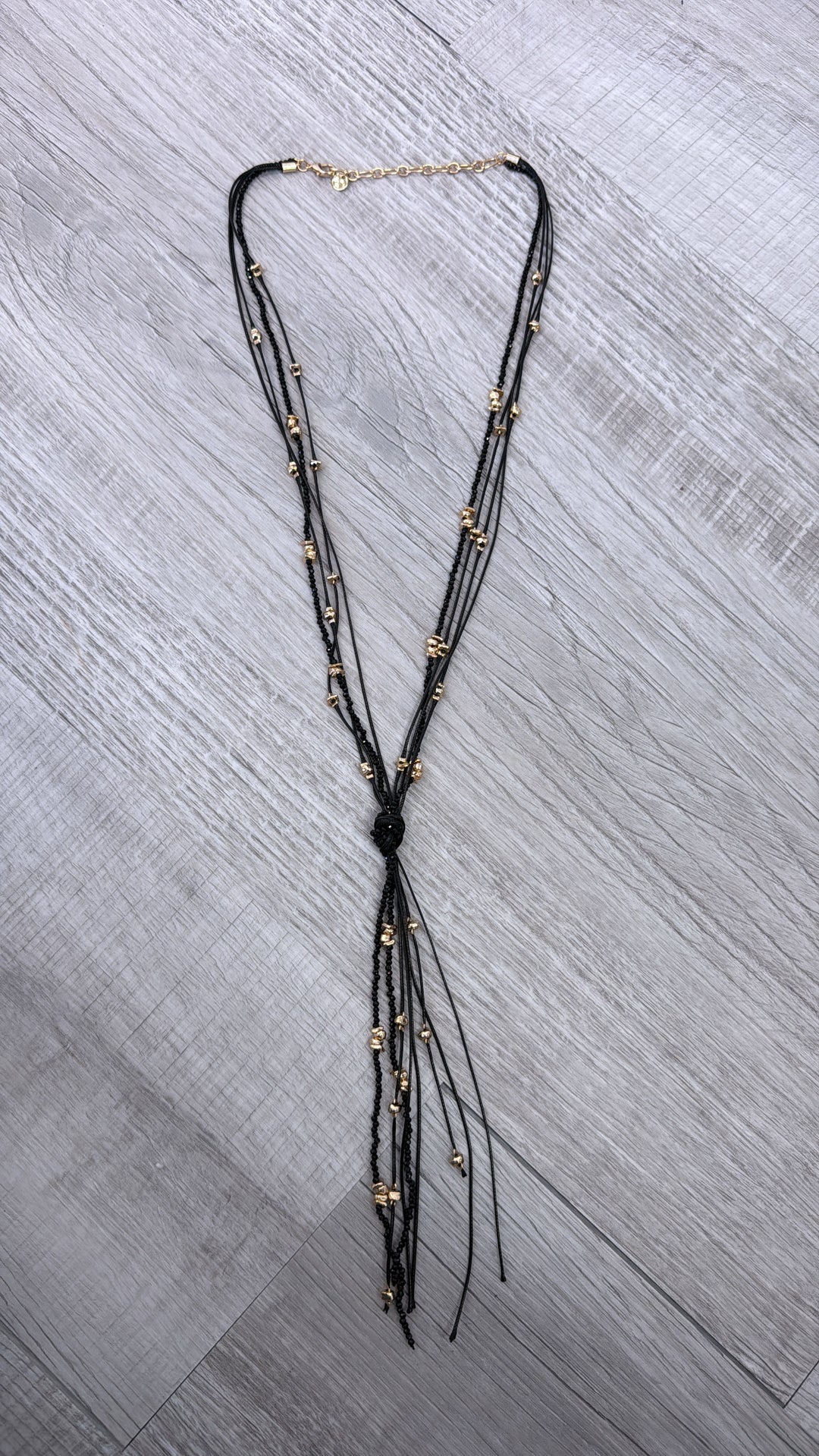 Layered Knot Necklace, Black