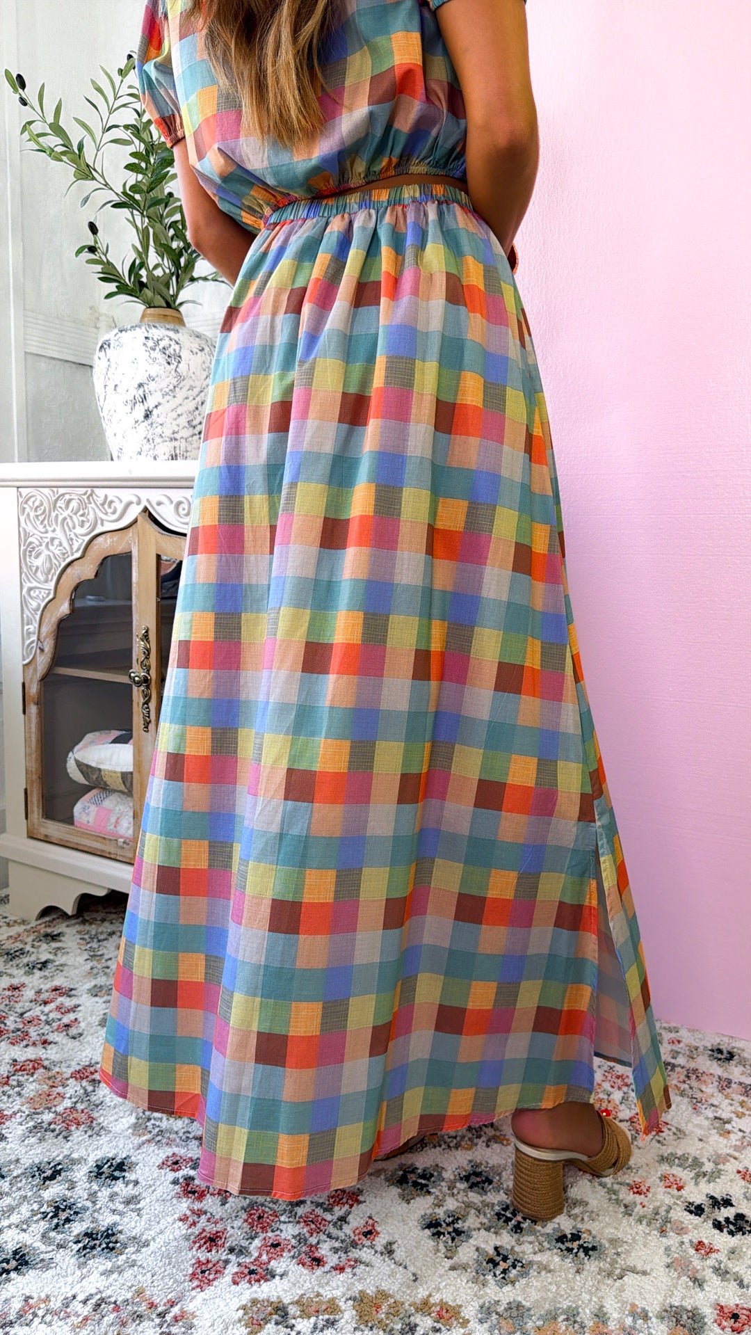 The Precious Plaid Midi Skirt, Multi