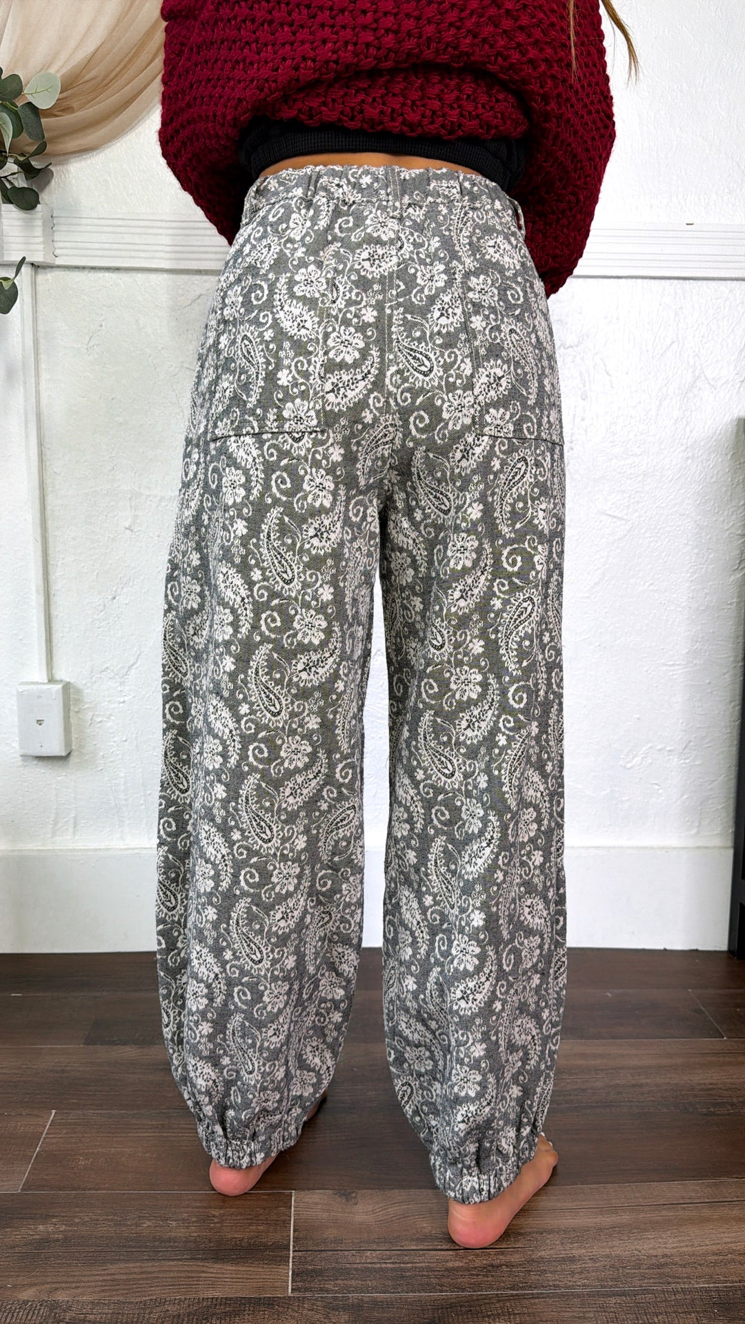 Wild Paisley Jogger Pant, Black Multi