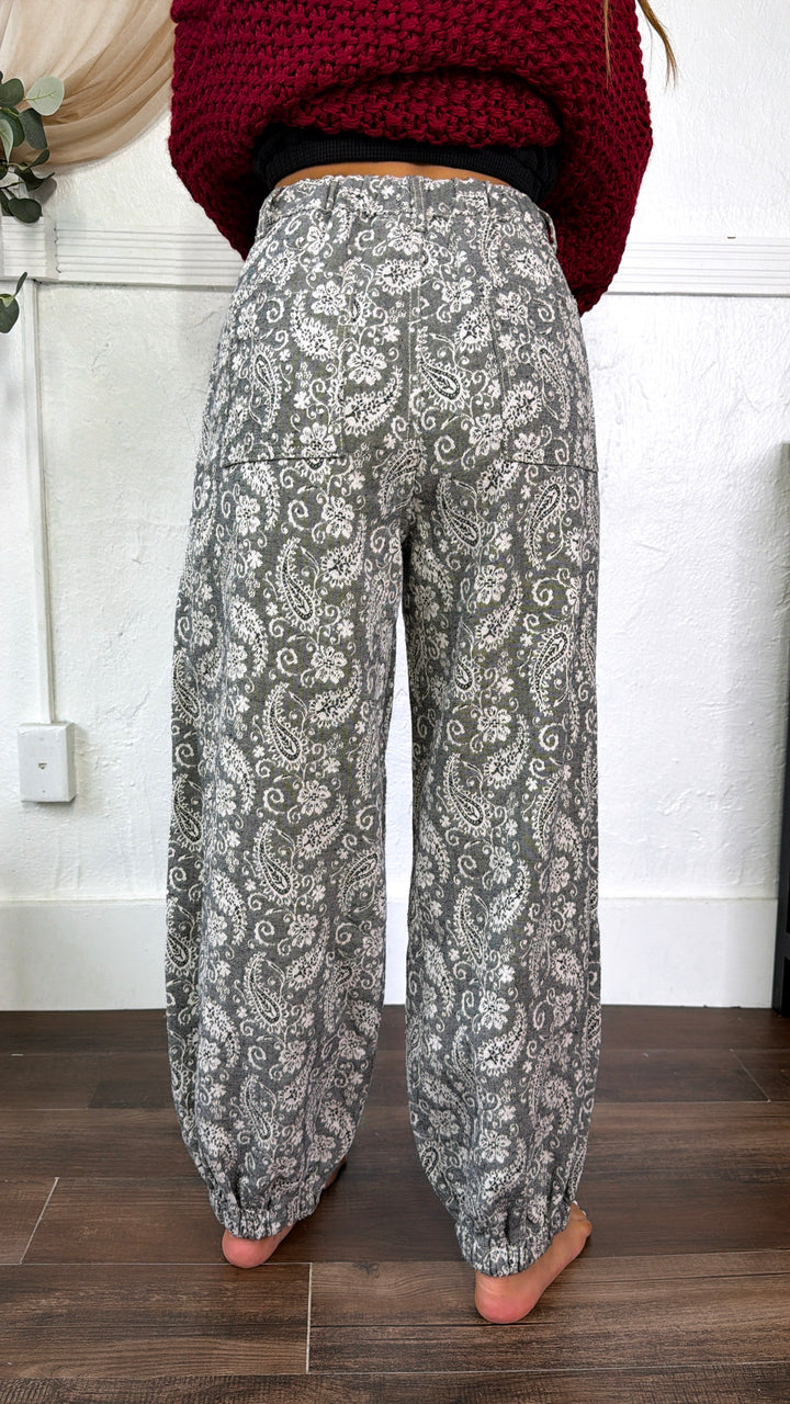 Wild Paisley Jogger Pant, Black Multi