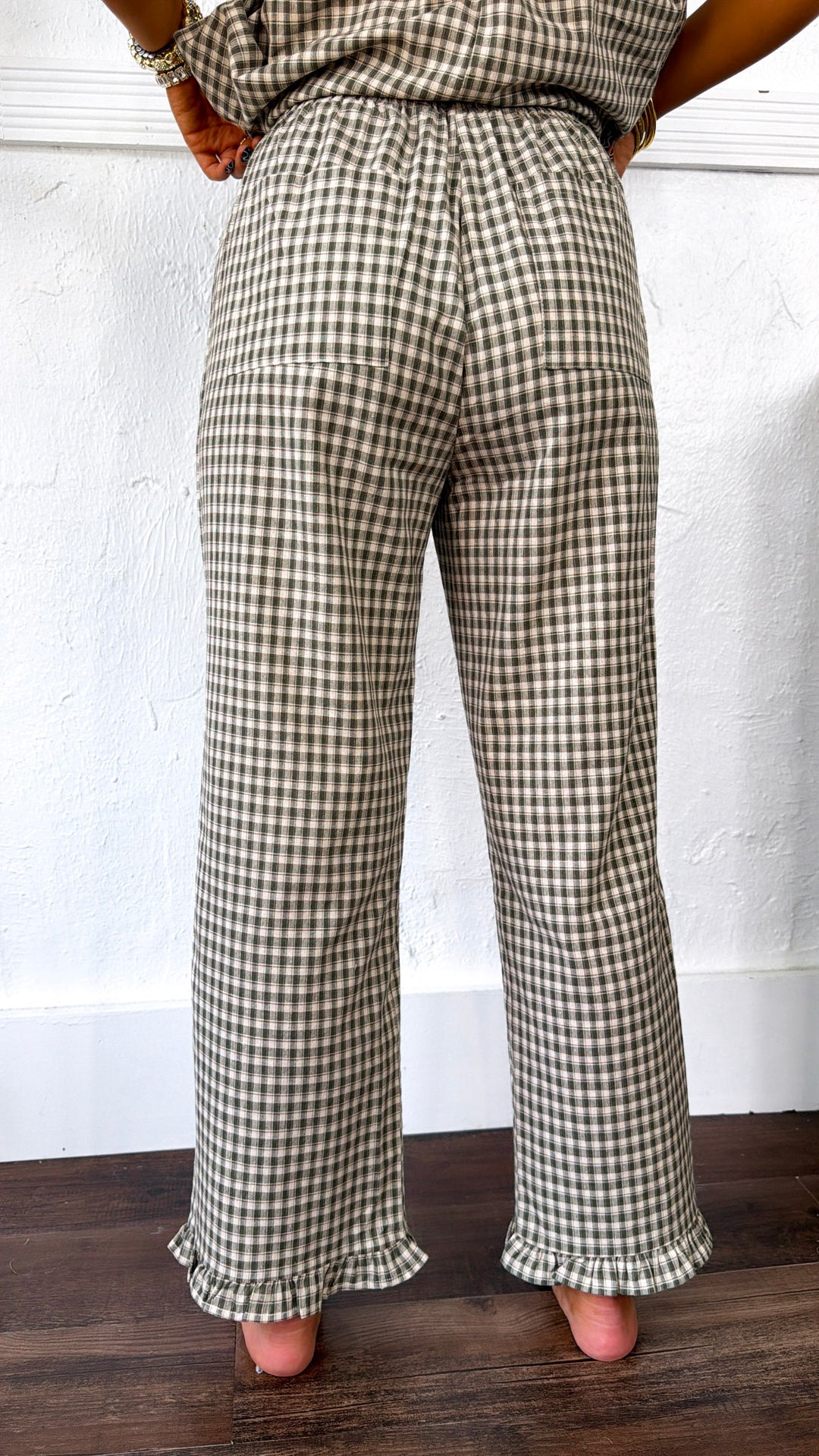 Romey Two Piece Set, Olive/Taupe Plaid