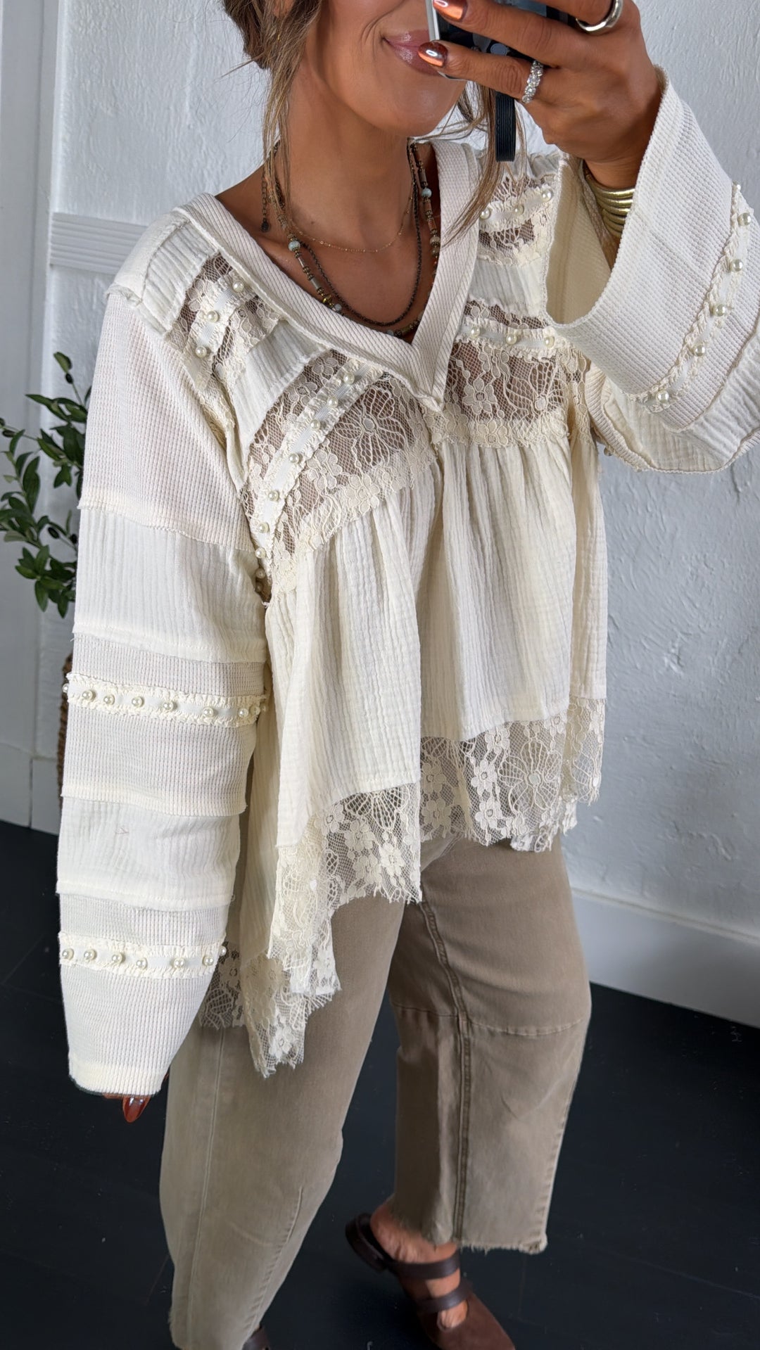 Coraline Lace Blouse, Natural