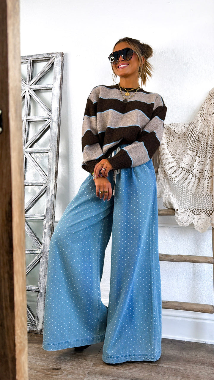 Polka Dot Days Pants, Denim