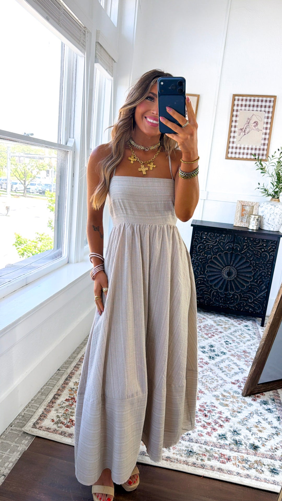 Dorothea Midi Dress, Sand