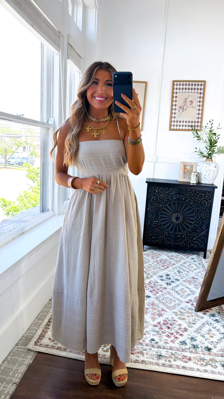 Dorothea Midi Dress, Sand