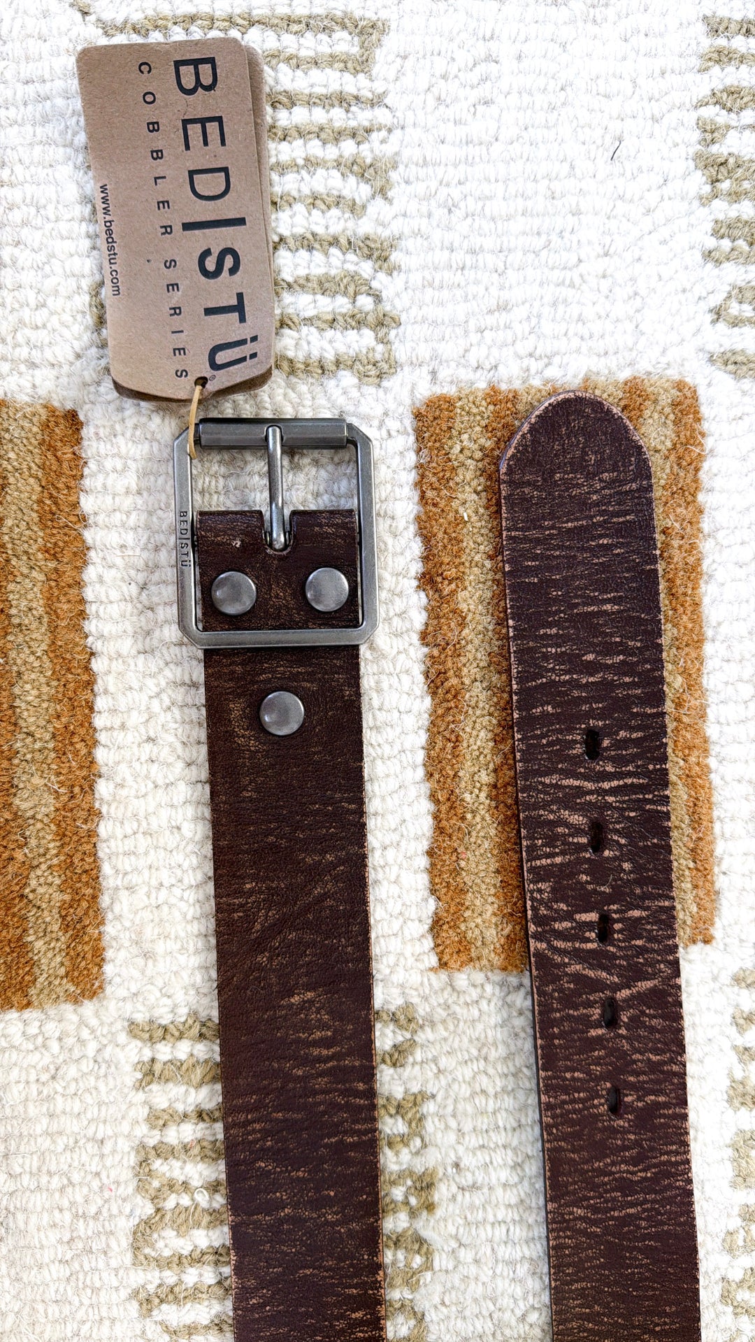 Hobo Leather Belt, Brown Abrasive