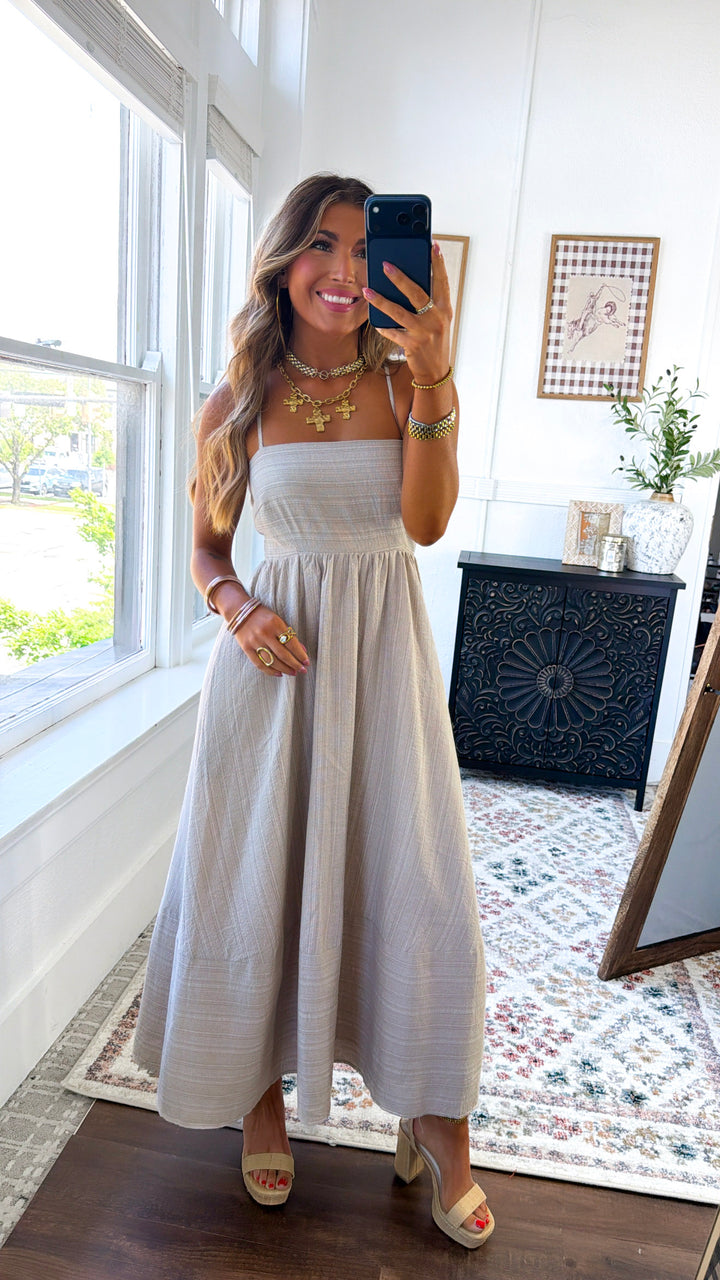 Dorothea Midi Dress, Sand