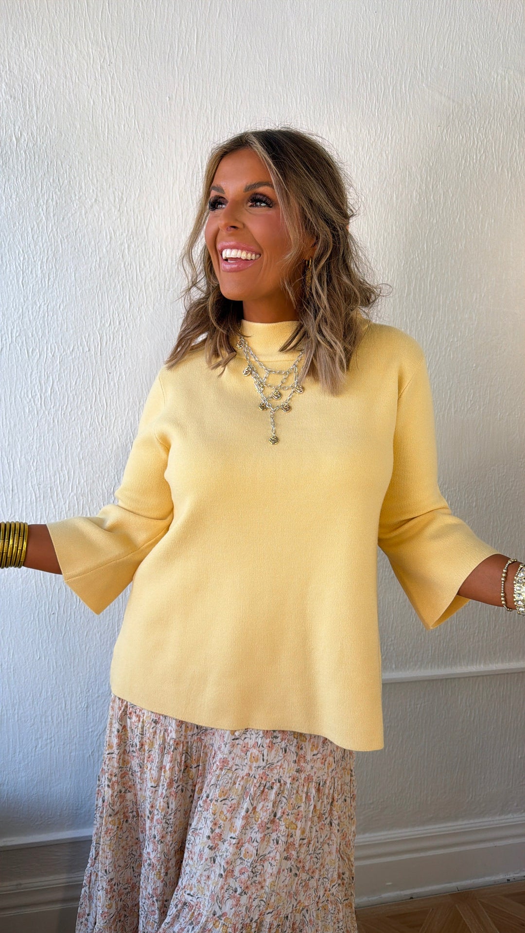 Slate Edit Knit Sweater, Mellow Yellow