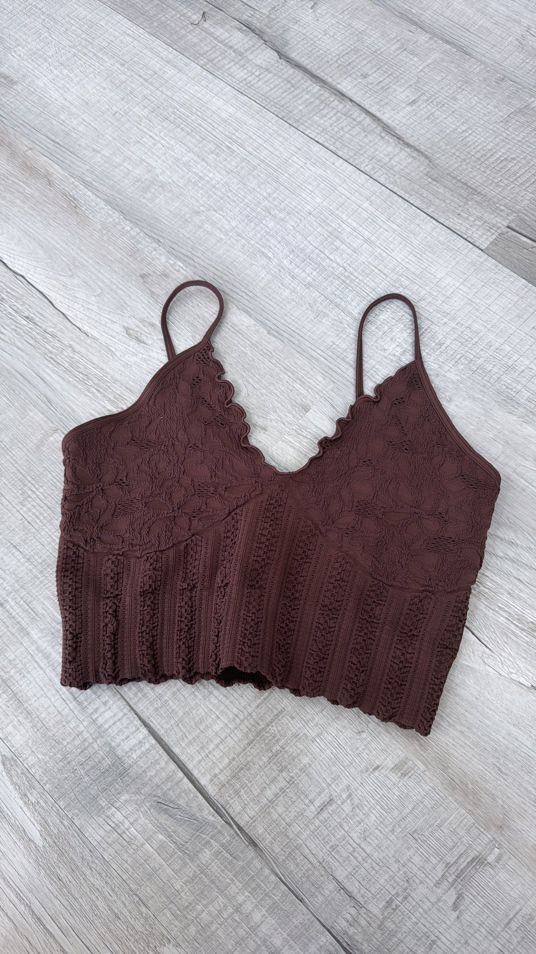 Lace Texture Bralette, Toast