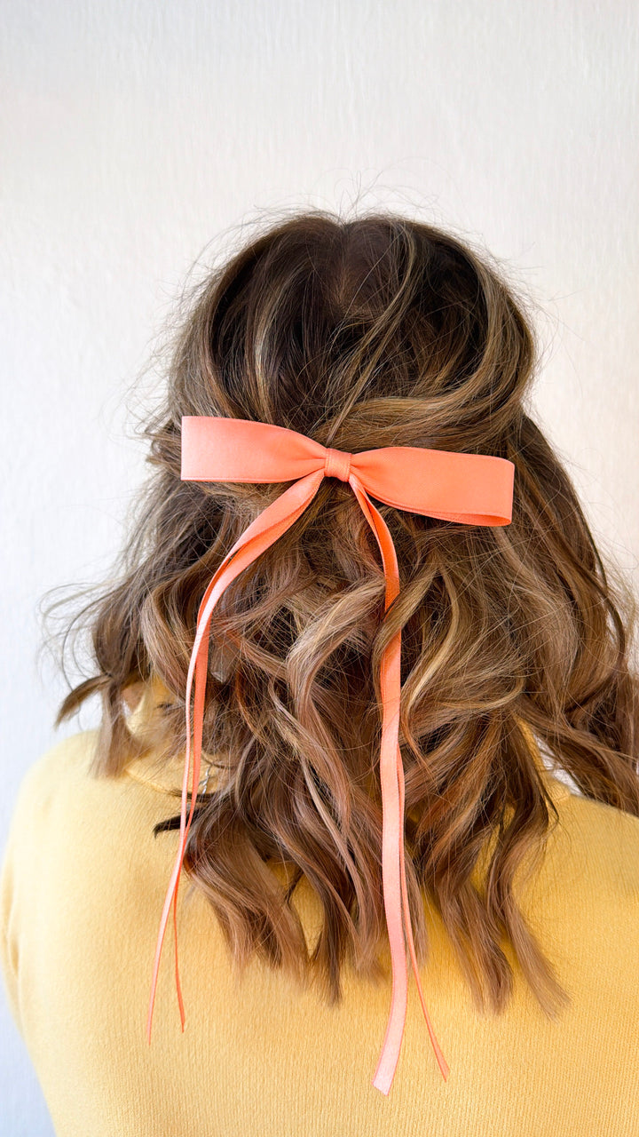 Dainty Bow Clip, Coral