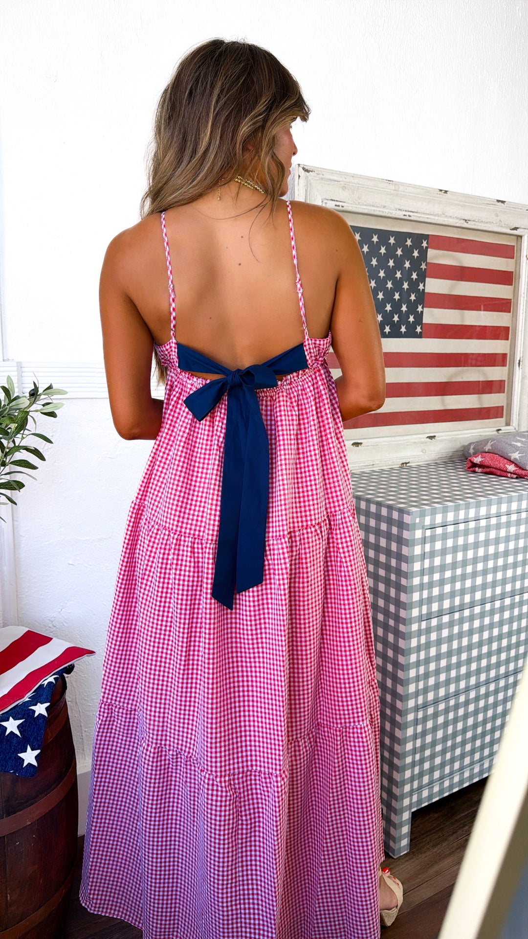 Dipsy Darling Midi Dress, Red/Navy – Everyday Chic Boutique